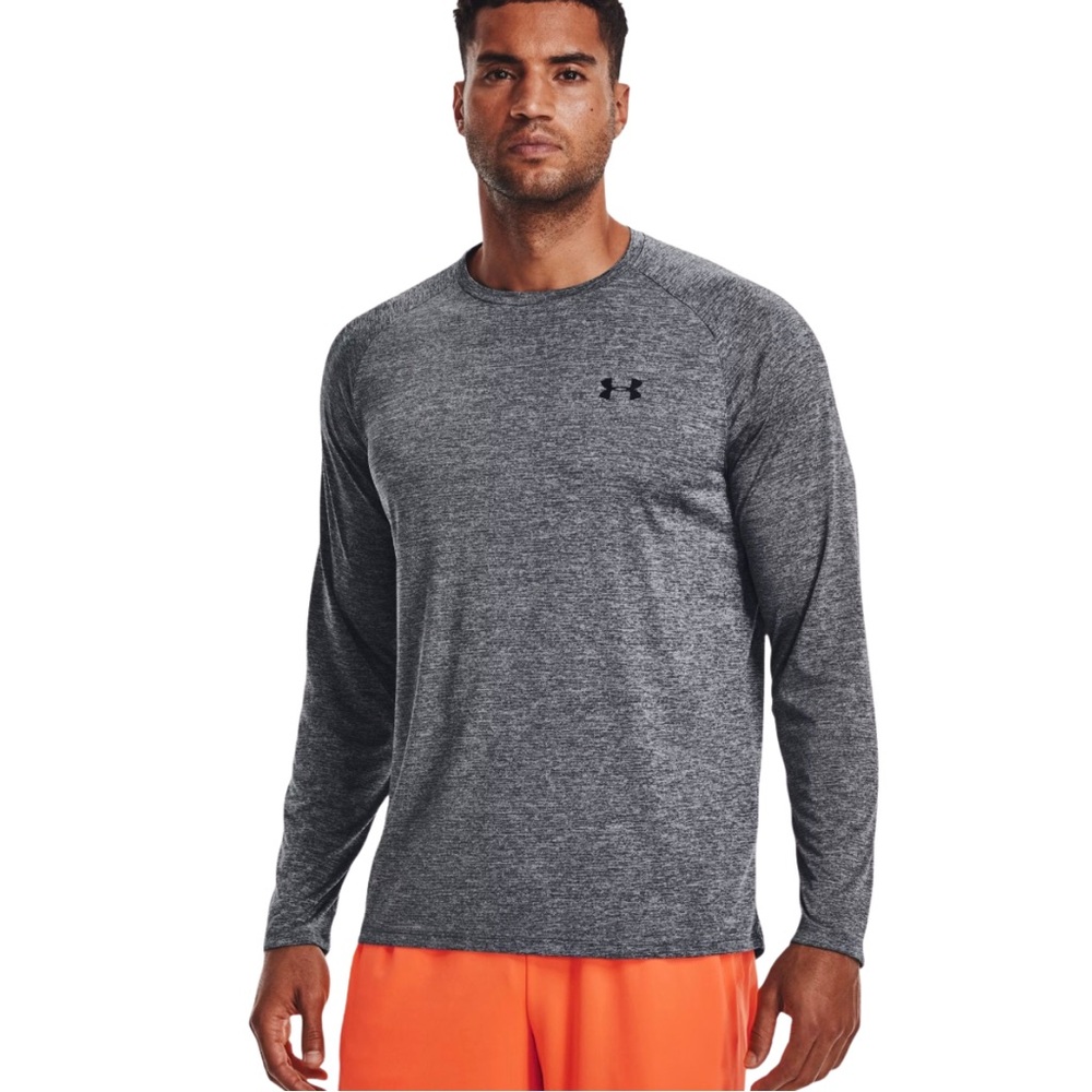 Under Armour UA Tech Menโs Long Sleeve Pitch Gray/Black -012, Size L